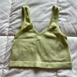 Ribbed Crop Tank in Light Green